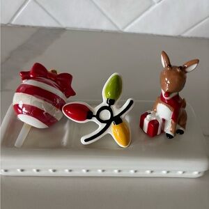 Nora Fleming holiday Christmas bundle Rudolph Lights Ornament retired NEW
